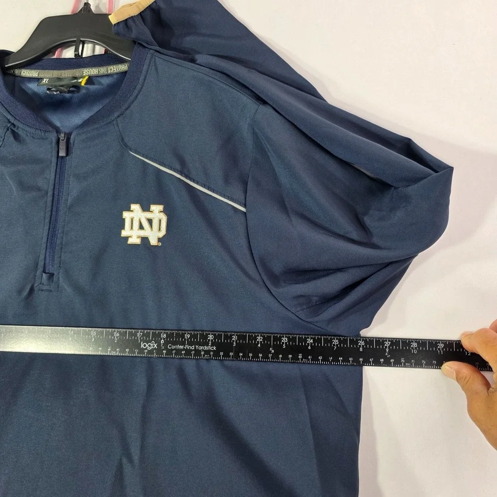 Under Armour Notre Dame Football Jacket Mens XL Navy Quarter Zip long sleeves
